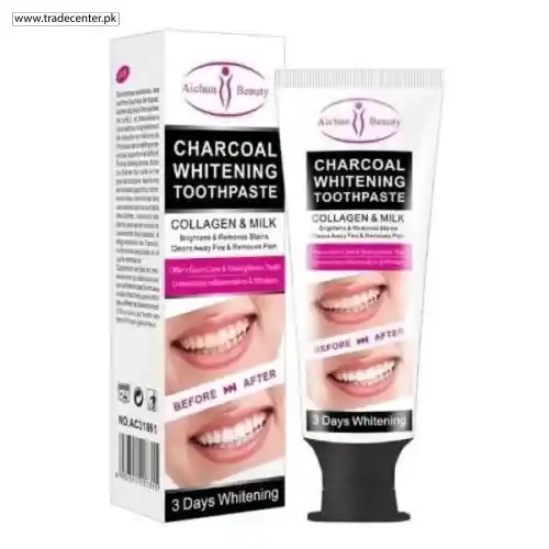 Aichun Beauty Charcoal 3 Day Toothpaste Collagen Removes Stains Removes Yellow Teeth 100Ml