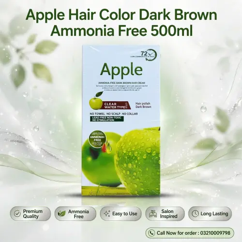 Apple Hair Color Dark Brown Ammonia Free 500ml | Online in Pakistan TradeCenter.PK