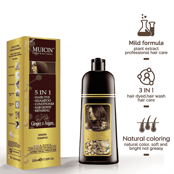 5 in 1 Hair Color Shampoo With Ginger & Argan Oil