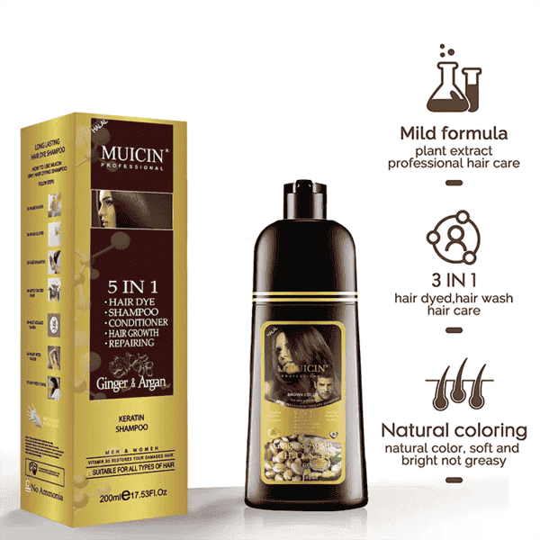 5 in 1 Hair Color Shampoo With Ginger & Argan Oil