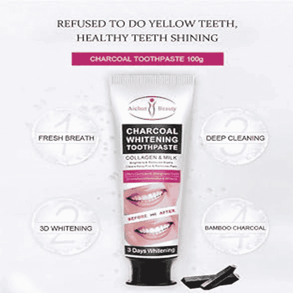Aichun Beauty Charcoal 3 Day Toothpaste Collagen Removes Stains Removes Yellow Teeth 100Ml - Shop Online Pakistan