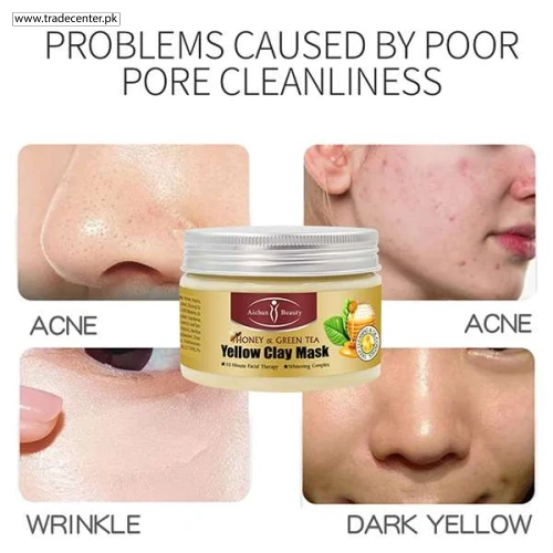 Aichun Beauty Deep Cleansing Moisturizing Honey and Green Tea Yellow Clay Mask - Shop Online Pakistan