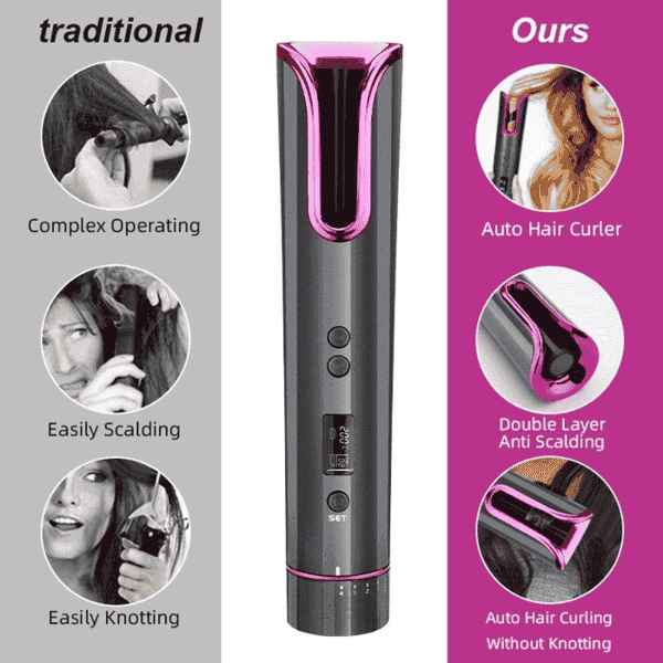 Automatic Hair Curler USB Charging Hair Straightener - Shop Online Pakistan