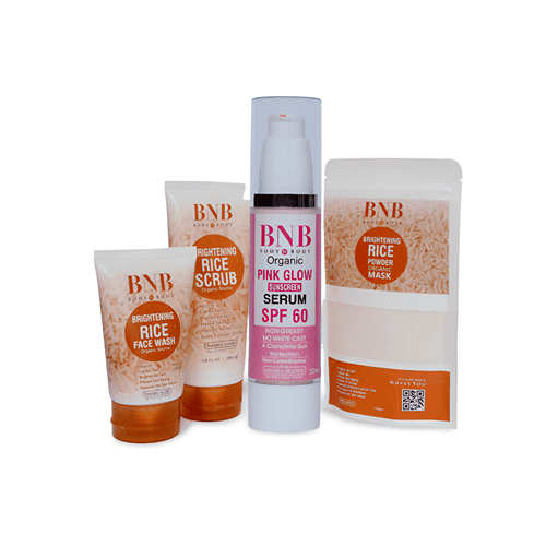 BNB Organic Opulent Glow Bundle (Rice Extract Kit + Pink Glow Spf60) - Shop Online Pakistan