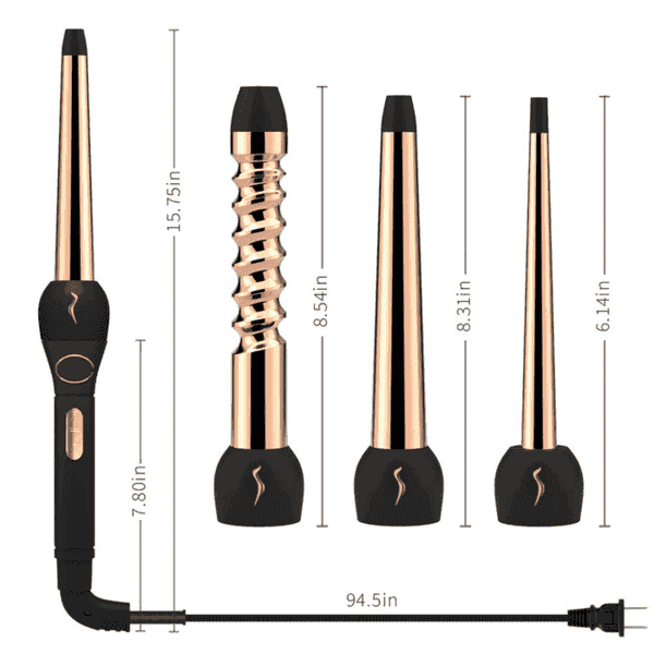 Interchangeable 3 In 1 Hair Curler Wand