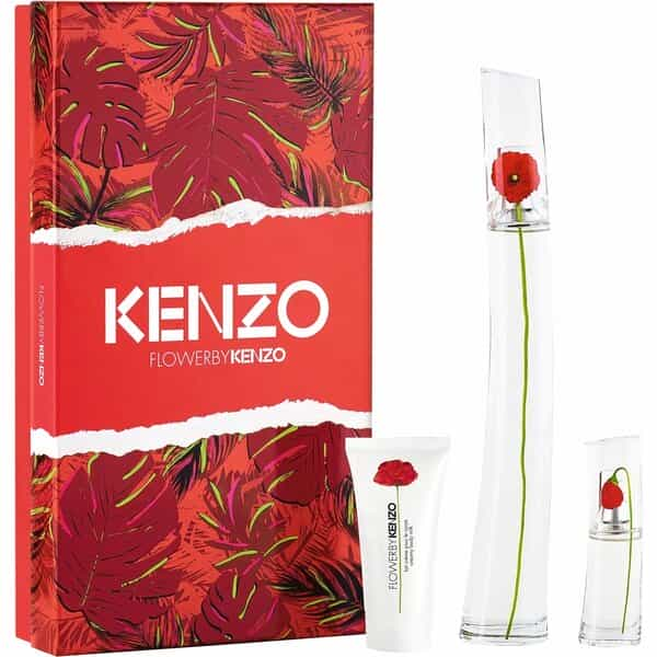 Kenzo Flower By Kenzo Set Eau De Parfum, 100Ml + Eau De Parfum, 15Ml + Body Milk, 75Ml