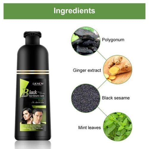 Lichen Black Hair Color Shampoo