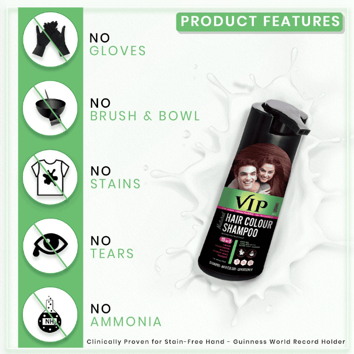 Vip Hair Colour Shampoo Dark Brown - Shop Online Pakistan